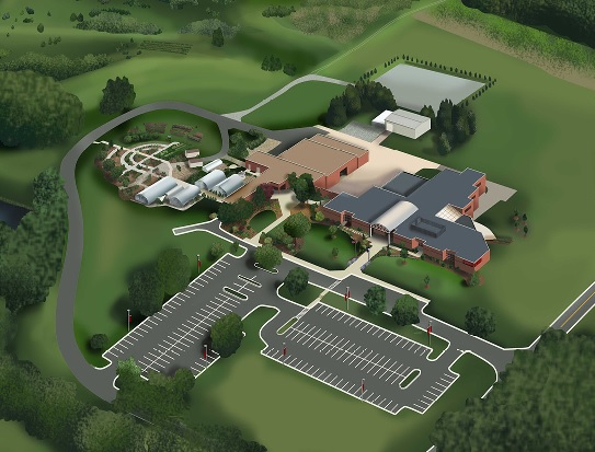 Aerial view of the Goochland Campus of Reynolds Community College, Richmond, VA