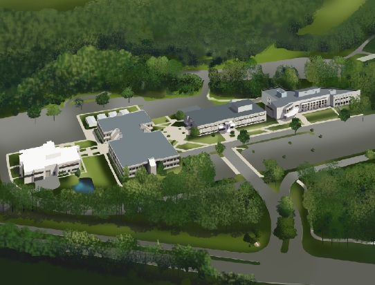 Aerial view of the Parham Road Campus, Reynolds College, Richmond, VA